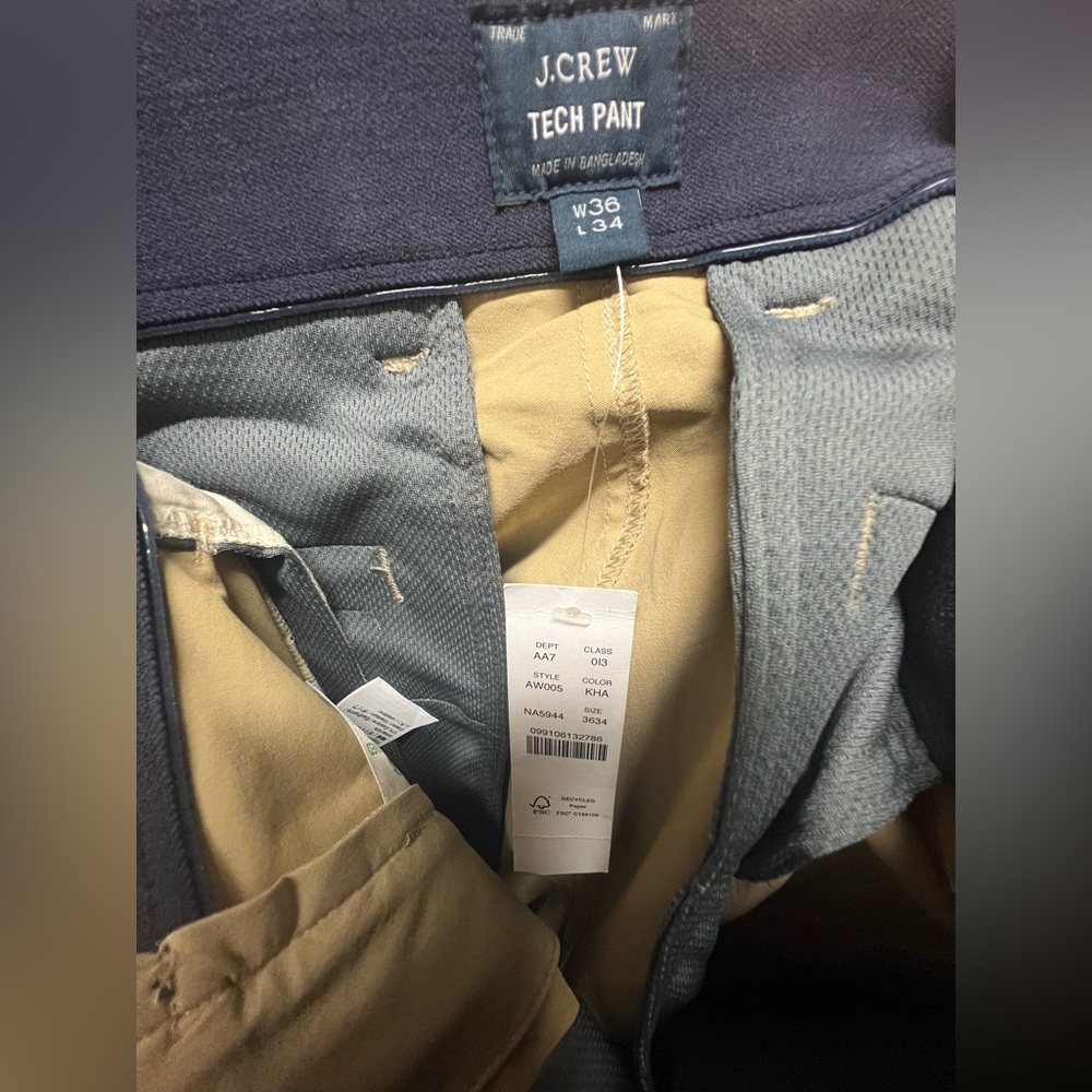 NEW NWT J. Crew 484 Slim Fit Tech Pant Men’s 36 X 34 - Picture 10 of 10